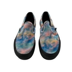 Vans Velvet Tie-Dye Classic Slip On Platform Shoe Women Size 6